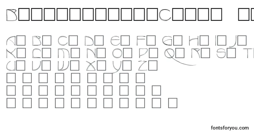 Czcionka BenjamincapsCaps.001.001 – alfabet, cyfry, specjalne znaki