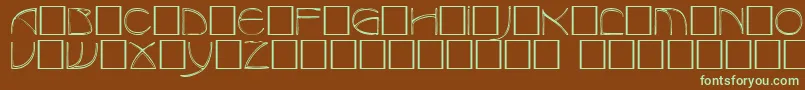 BenjamincapsCaps.001.001 Font – Green Fonts on Brown Background