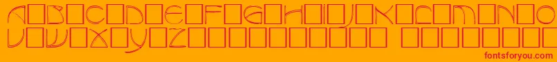 BenjamincapsCaps.001.001 Font – Red Fonts on Orange Background