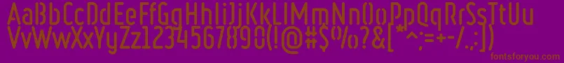 RulerStencilBold-fontti – ruskeat fontit violetilla taustalla