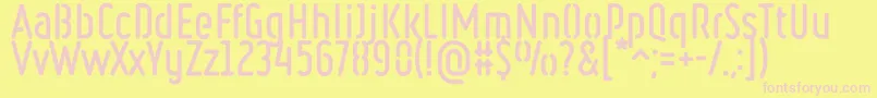 RulerStencilBold Font – Pink Fonts on Yellow Background