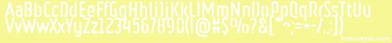 フォントRulerStencilBold – 黄色い背景に白い文字