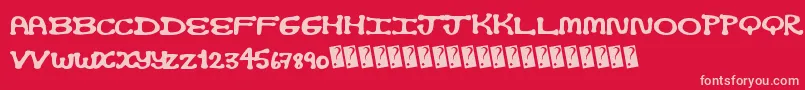 Opticnerd Font – Pink Fonts on Red Background