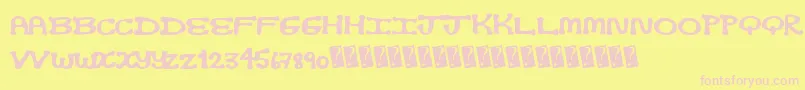 Opticnerd Font – Pink Fonts on Yellow Background