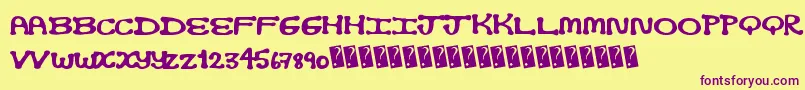 Opticnerd Font – Purple Fonts on Yellow Background