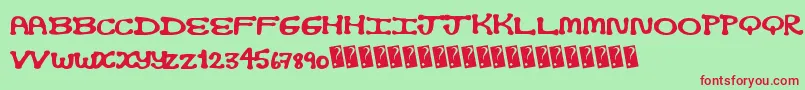 Opticnerd Font – Red Fonts on Green Background