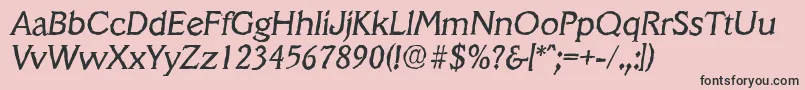 Czcionka VeracruzantiqueItalic – czarne czcionki na różowym tle