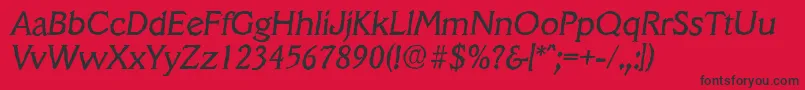 フォントVeracruzantiqueItalic – 赤い背景に黒い文字