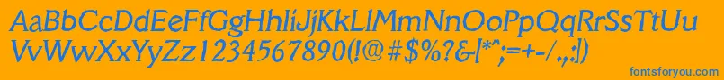 VeracruzantiqueItalic Font – Blue Fonts on Orange Background