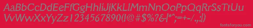 Czcionka VeracruzantiqueItalic – szare czcionki na czerwonym tle