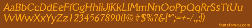 VeracruzantiqueItalic Font – Orange Fonts on Brown Background