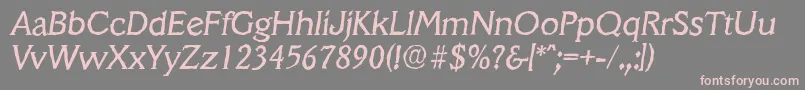Fonte VeracruzantiqueItalic – fontes rosa em um fundo cinza