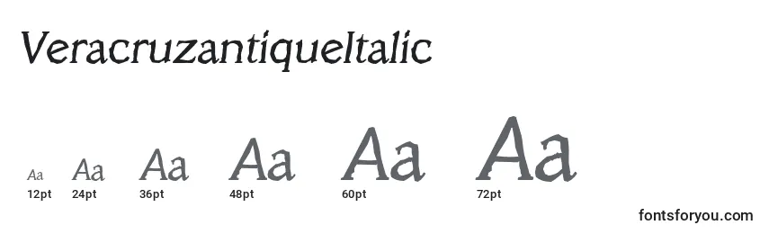 Размеры шрифта VeracruzantiqueItalic