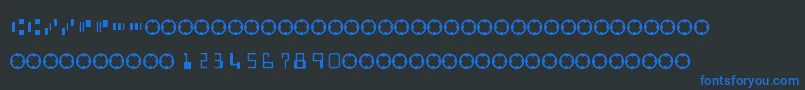 MicrEncoding-fontti – siniset fontit mustalla taustalla