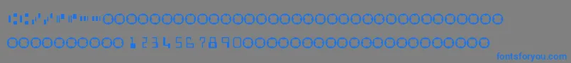 MicrEncoding-Schriftart – Blaue Schriften auf grauem Hintergrund