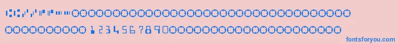 MicrEncoding-fontti – siniset fontit vaaleanpunaisella taustalla