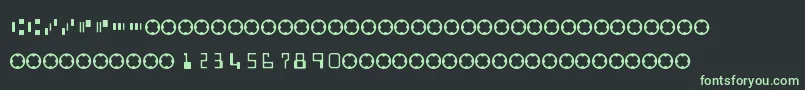 MicrEncoding-fontti – vihreät fontit mustalla taustalla