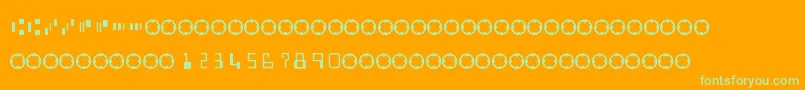 MicrEncoding Font – Green Fonts on Orange Background
