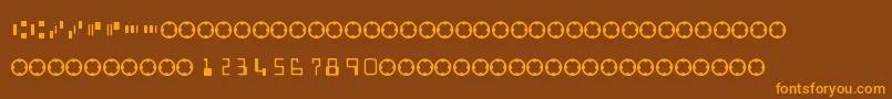 MicrEncoding Font – Orange Fonts on Brown Background