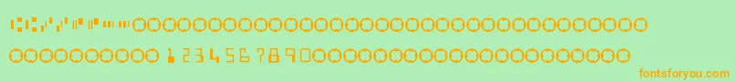 MicrEncoding Font – Orange Fonts on Green Background