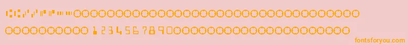 MicrEncoding Font – Orange Fonts on Pink Background