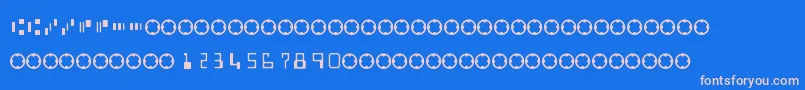 MicrEncoding Font – Pink Fonts on Blue Background
