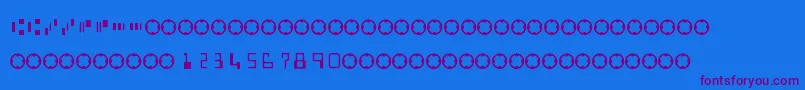MicrEncoding Font – Purple Fonts on Blue Background
