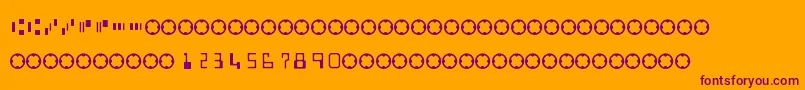 MicrEncoding Font – Purple Fonts on Orange Background