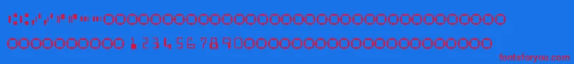 MicrEncoding Font – Red Fonts on Blue Background