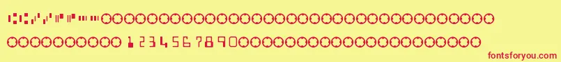 MicrEncoding Font – Red Fonts on Yellow Background