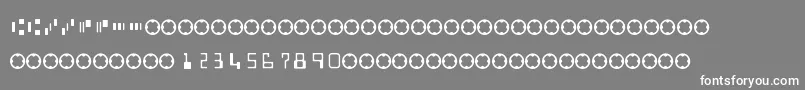 MicrEncoding-fontti – valkoiset fontit harmaalla taustalla