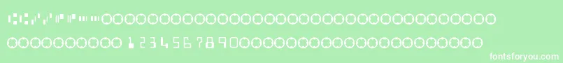 Fonte MicrEncoding – fontes brancas em um fundo verde