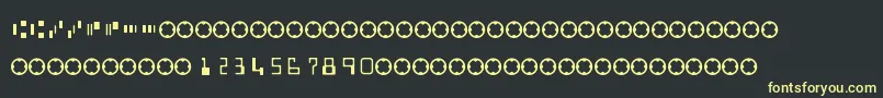 MicrEncoding-fontti – keltaiset fontit mustalla taustalla