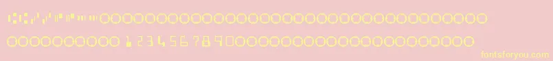 MicrEncoding Font – Yellow Fonts on Pink Background