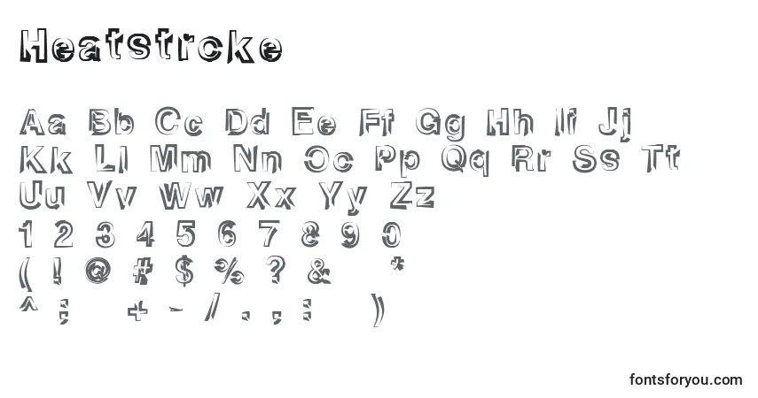 A fonte Heatstroke – alfabeto, números, caracteres especiais