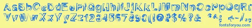 Heatstroke Font – Blue Fonts on Yellow Background