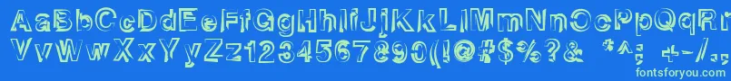 Heatstroke Font – Green Fonts on Blue Background