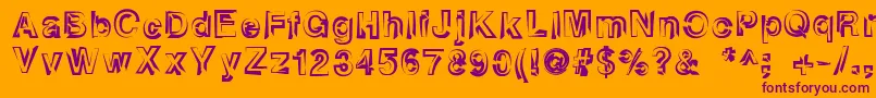 Heatstroke-Schriftart – Violette Schriften auf orangefarbenem Hintergrund