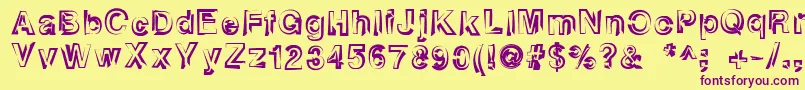 Heatstroke Font – Purple Fonts on Yellow Background