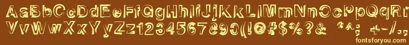 Heatstroke-fontti – keltaiset fontit ruskealla taustalla