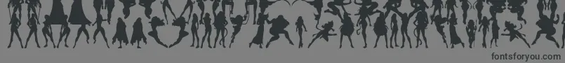 Fonte Actionwomen – fontes pretas em um fundo cinza