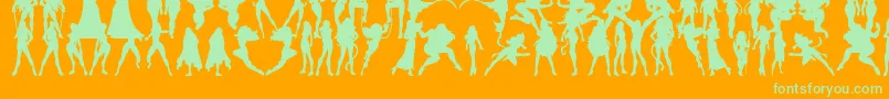Actionwomen Font – Green Fonts on Orange Background