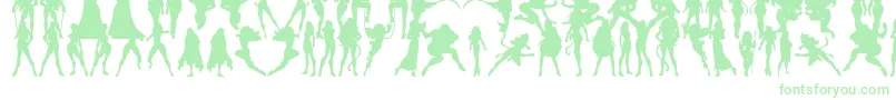 Actionwomen-Schriftart – Grüne Schriften auf weißem Hintergrund