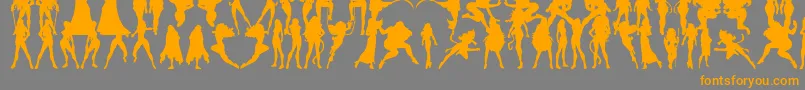 Actionwomen Font – Orange Fonts on Gray Background