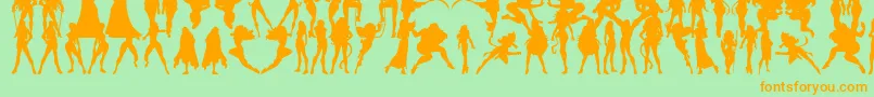 Actionwomen Font – Orange Fonts on Green Background