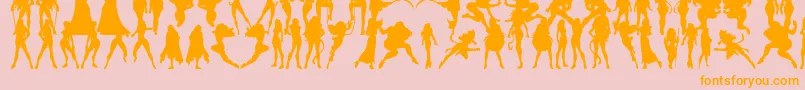 Actionwomen Font – Orange Fonts on Pink Background