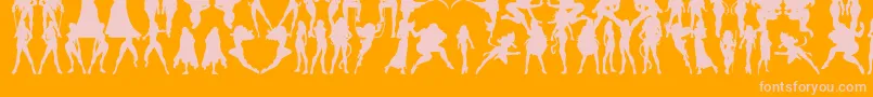 Actionwomen Font – Pink Fonts on Orange Background