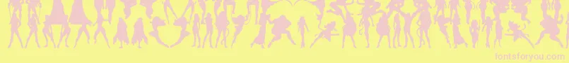 Actionwomen Font – Pink Fonts on Yellow Background