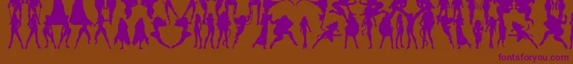 Actionwomen Font – Purple Fonts on Brown Background