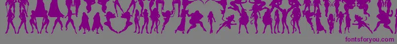 Actionwomen Font – Purple Fonts on Gray Background
